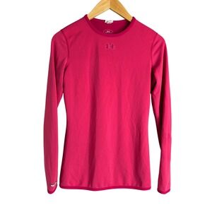 Under Armour Long Sleeve Athletic Top Womens Medium Pink HeatGear Fitted